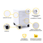 Gaveteiro Volante 3 Gavetas Pandin Maxxi - Branco