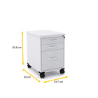 Gaveteiro Volante 3 Gavetas Pandin Maxxi - Cinza