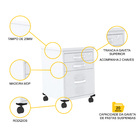 Gaveteiro Volante 3 Gavetas Pandin P25 - Branco