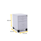 Gaveteiro Volante 3 Gavetas Pandin P25 - Cinza