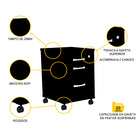 Gaveteiro Volante 3 Gavetas Pandin P25 - Preto