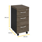 Gaveteiro Volante 3 Gavetas Pandin Pe40 - Imbuia