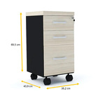 Gaveteiro Volante 3 Gavetas Pandin Pe40 - Nogueira