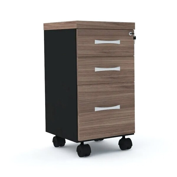 Gaveteiro Volante 3 Gavetas Pandin Pe40 - Walnut