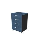 Gaveteiro Volante 40mm Com 4 Gavetas Bramov Móveis Preto/amei