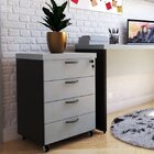 Gaveteiro Volante 40mm Com 4 Gavetas Bramov Móveis Preto/cast