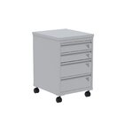 Gaveteiro Volante 4 Gavetas Aretto Cinza