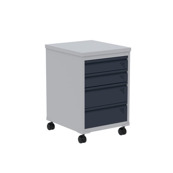 Gaveteiro Volante 4 Gavetas Aretto Cinza/azul Delrey