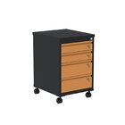 Gaveteiro Volante 4 Gavetas Aretto Preto/laranja Picasso