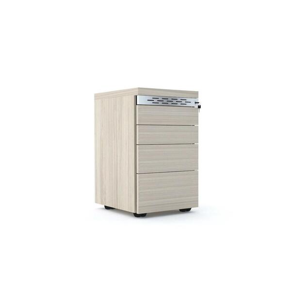 Gaveteiro Volante 4 Gavetas Com Chaves Pe50 Em Mdp Cor Noguei