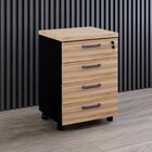 Gaveteiro Volante 4 Gavetas Espresso Móveis Calvi/preto