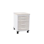 Gaveteiro Volante 4 Gavetas Gv04p25tub  Nogueira Casablanca/b