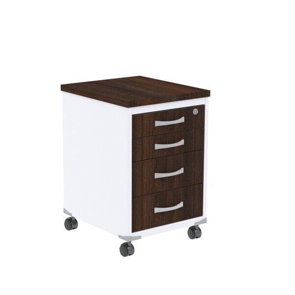 Gaveteiro Volante 4 Gavetas Gv04p25tub Branco/escarlate