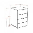 Gaveteiro Volante 4 Gavetas Kugv44 Kuadra Espresso Móveis Pre