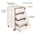 Gaveteiro Volante 4 Gavetas Kugv44 Kuadra Yescasa Snow/preto