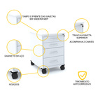 Gaveteiro Volante 4 Gavetas Pandin Maxxi - Branco