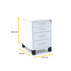 Gaveteiro Volante 4 Gavetas Pandin Maxxi - Branco