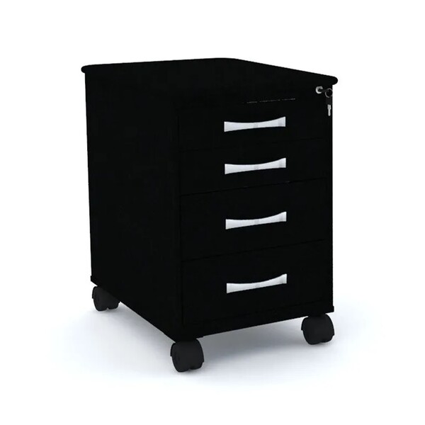 Gaveteiro Volante 4 Gavetas Pandin Maxxi - Preto