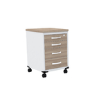 Gaveteiro Volante 4 Gavetas Pandin P25 - Naturalle/branco