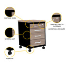 Gaveteiro Volante 4 Gavetas Pandin P25 - Naturalle/preto