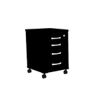 Gaveteiro Volante 4 Gavetas Pandin P25 - Preto