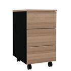 Gaveteiro Volante Com 3 Gavetas Pe30 Em Mdp Cor Noce Naturall