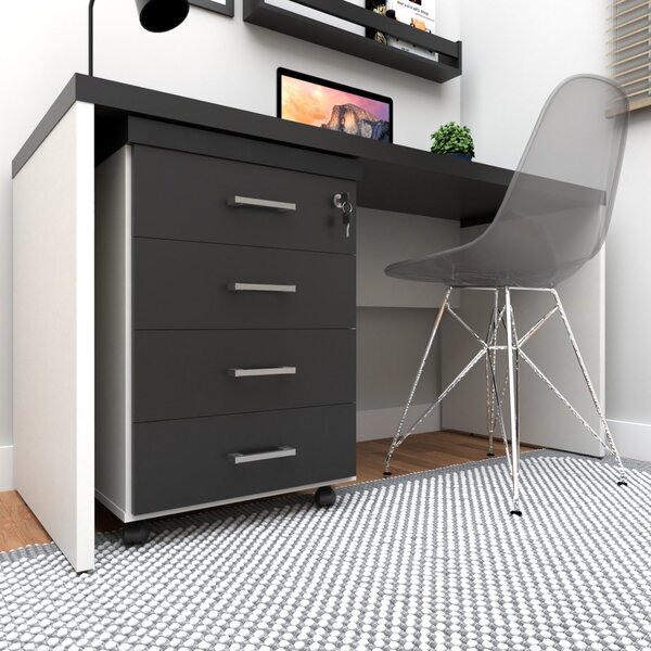 Gaveteiro Volante Com 4 Gavetas Para Escritório Ou Home Offic