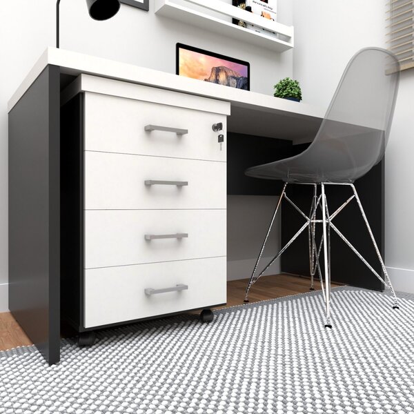 Gaveteiro Volante Com 4 Gavetas Para Escritório Ou Home Offic