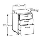 Gaveteiro Volante Para Escritório 2 Gavetas E Gaveta Para Pas