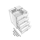 Gaveteiro Volante Para Escritório 4 Gavetas One Azul/cristal