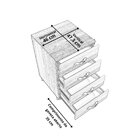 Gaveteiro Volante Para Escritório 4 Gavetas One Preto