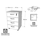 Gaveteiro Volante Para Escritório Com 4 Gavetas