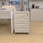 Gaveteiro Volante Para Escritório Com 4 Gavetas Carvalho / Br