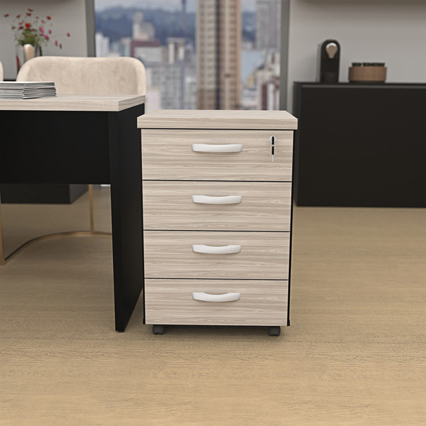 Gaveteiro Volante Para Escritório Com 4 Gavetas Netmobil - Du