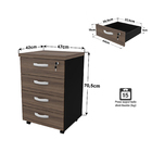 Gaveteiro Volante Para Escritório Com 4 Gavetas Netmobil - No