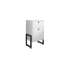 Gaveteiro Wolli C/2 Gavetas Base Ferro Preto Branco Tx - Mont