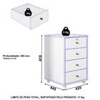 Gaveteiro Zanzini Intelectual Plus Com 4 Gavetas E Rodízios