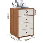 Gaveteiro Zanzini Intelectual Plus Com 4 Gavetas E Rodízios