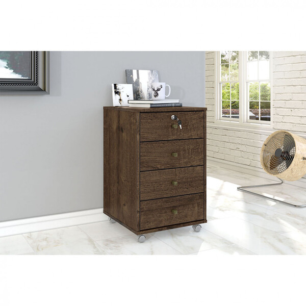 Gaveteiro Zanzini Intelectual Plus Com 4 Gavetas E Rodízios