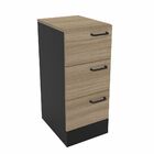 Gaveteiro Zurique 3 Gavetas Preto/castanho - Politorno