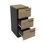 Gaveteiro Zurique 3 Gavetas Preto/castanho - Politorno