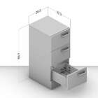 Gaveteiro Zurique 3 Gavetas Preto - Politorno