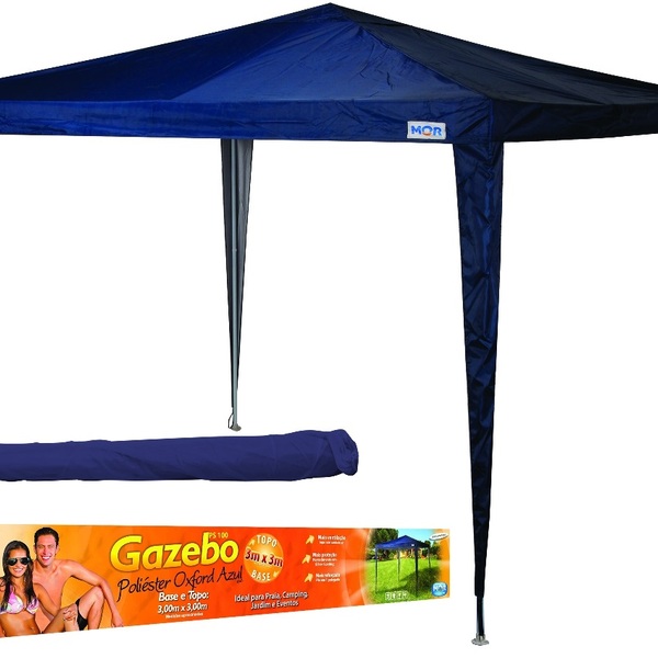 Gazebo 3x3 Poliéster Oxford Azul Mor