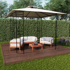 Gazebo Aço e Poliéster Quadrado Decorativo Bege 300x300x300cm