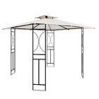 Gazebo Aço e Poliéster Quadrado Decorativo Bege 300x300x300cm