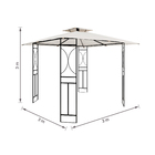 Gazebo Aço e Poliéster Quadrado Decorativo Bege 300x300x300cm