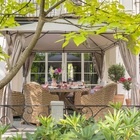 Gazebo Aço e Poliéster com Cortina Taupe 300x400cm Oxis Naterial