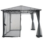 Gazebo Alumínio e Policarbonato Retangular Volta Cinza 270x360x300cm Naterial