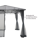 Gazebo Alumínio e Policarbonato Retangular Volta Cinza 270x360x300cm Naterial