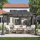 Gazebo Alumínio e Policarbonato Retangular Volta Cinza 270x360x300cm Naterial